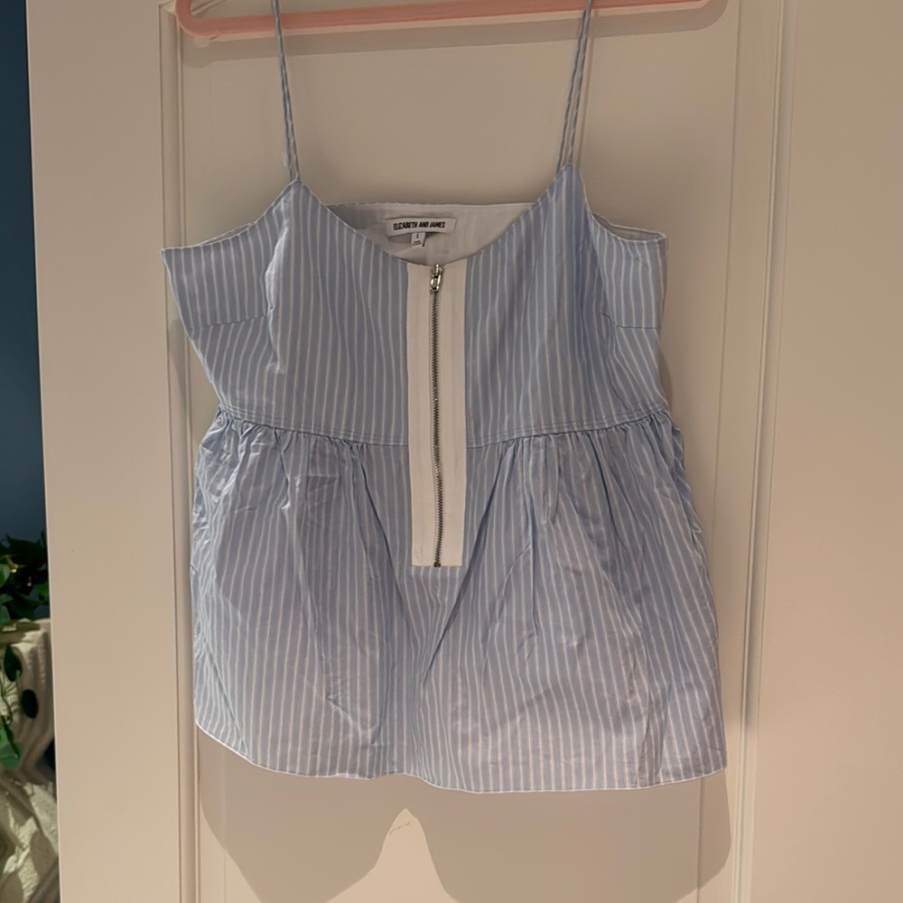 Elizabeth and James Blue Striped Women's Top